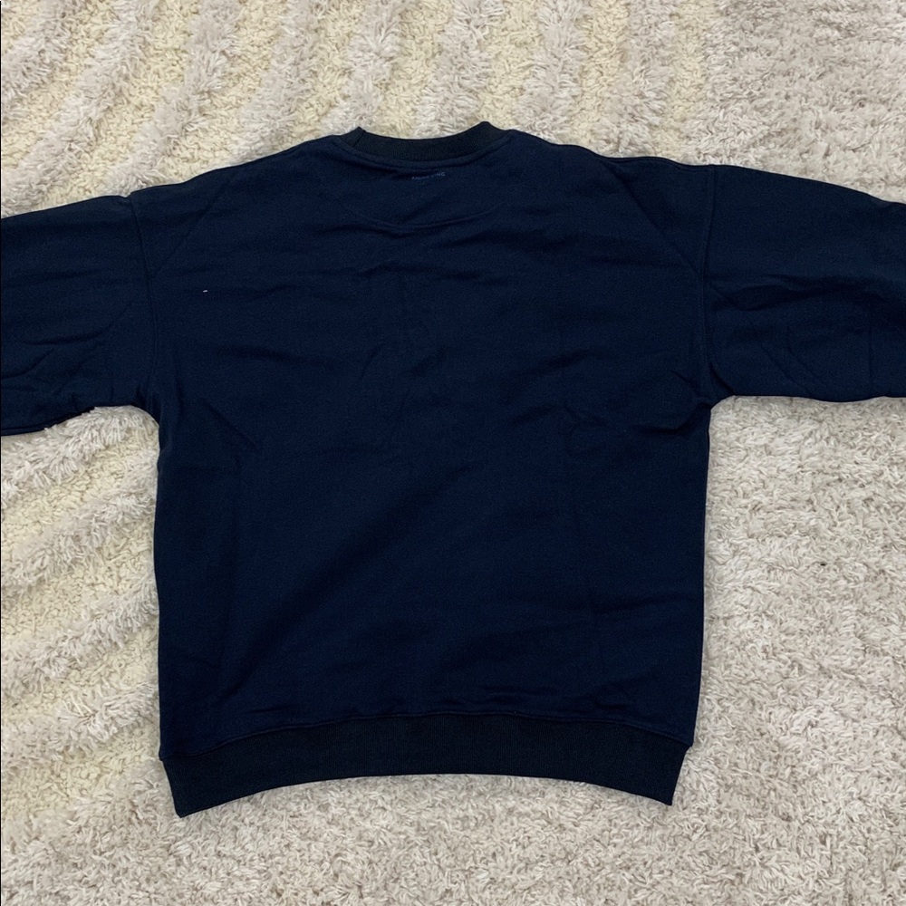 Anine Bing Sport Navy Blue Sweater White Distressed Embroidery Medium & Large - Picture 2 of 2
